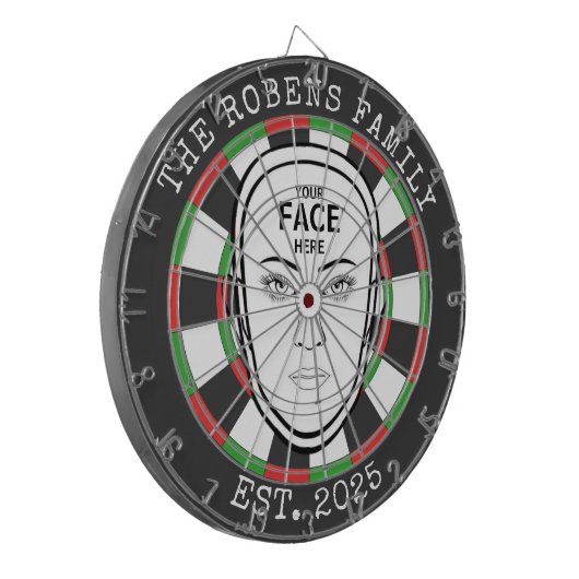 Custom Text and Photo ダーツボード (正面左)