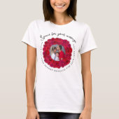 Custom Text And Photo Red Rose Circular Frame Tシャツ (正面)