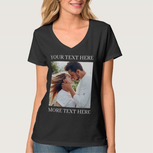 Custom Text and Photo Tシャツ (正面)
