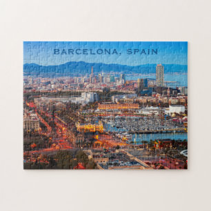 Custom text BARCELONA photo puzzle ジグソーパズル