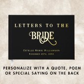 Custom Text Black Bold Chic Letters to the Bride ゲストブック
