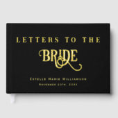 Custom Text Black Bold Chic Letters to the Bride  ゲストブック (正面)