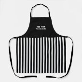 Custom text black white striped  エプロン (正面)