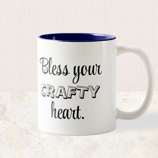 Custom Text, Bless Your Crafty Heart ツートーンマグカップ