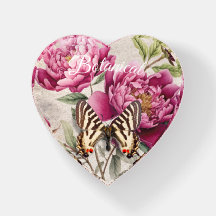 Custom text Botanical grunge kraft paper pink