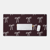 Custom Text Bow Ribbon Pattern Desk Mat デスクマット (キーボード&マウス)