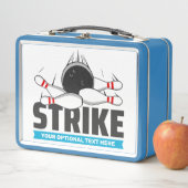 Custom Text Bowling Strike メタルランチボックス (インサイチュ)