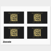 Custom Text Business QR Code Template Black & Gold 長方形シール (シート)
