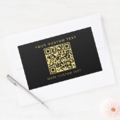 Custom Text Business QR Code Template Black & Gold 長方形シール (封筒)