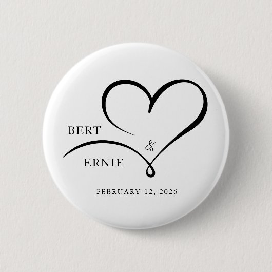 Custom Text Button Wedding Favor Personalized Gift 缶バッジ (正面)