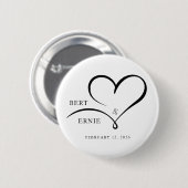 Custom Text Button Wedding Favor Personalized Gift 缶バッジ (正面&裏面)