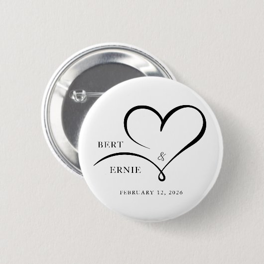 Custom Text Button Wedding Favor Personalized Gift 缶バッジ (正面&裏面)