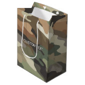 Custom Text Camouflage Pattern Medium Gift Bag ミディアムペーパーバッグ (正面アングル)