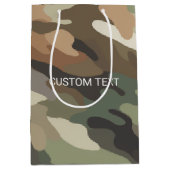 Custom Text Camouflage Pattern Medium Gift Bag ミディアムペーパーバッグ (正面)