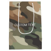 Custom Text Camouflage Pattern Medium Gift Bag ミディアムペーパーバッグ (裏面)