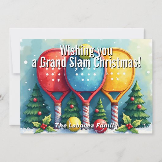 🎾🎄Custom text,  Candy Cane Smash シーズンカード (正面)