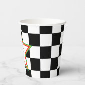 Custom Text, Checkered Graduation Party Paper Cups 紙コップ (裏面)