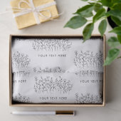 CUSTOM TEXT Chic Elegant Wildflower Line Art 薄葉紙 (ギフト)