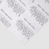 CUSTOM TEXT Chic Elegant Wildflower Line Art 薄葉紙 (詳細)