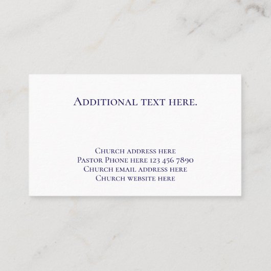 Custom Text Christian Church Pastor Personalized  名刺 (裏面)