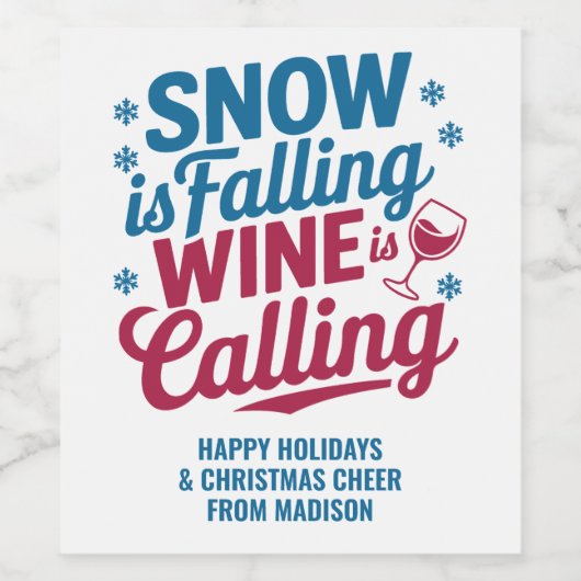 Custom Text Christmas Wine ワインラベル (シングルラベル)