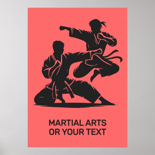 Custom Text & Color Martial Arts ポスター (正面)