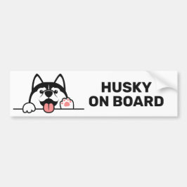Custom Text Cute Siberian Husky バンパーステッカー