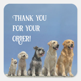 Custom Text Dog Lover Shop Owner Thank You Sticker スクエアシール