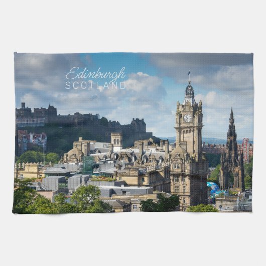 Custom Text Edinburgh Scotland キッチンタオル (横)