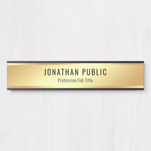 Custom Text Elegant Gold Modern Template Luxury サインプレート (正面)