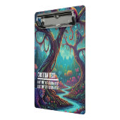 Custom Text Enchanted Forest Mystical Blue River ミニクリップボード (アングル2)