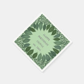 Custom text eucalyptus Frame Napkin – sage green スタンダードカクテルナプキン (角)