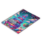 Custom Text Fantasy Layered Cake Blue Pink Purple ノートブック (左側)