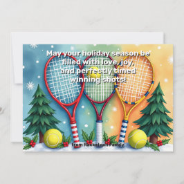 🎾🎄Custom text,  Festive Three-Handed Smash シーズンカード