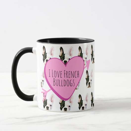 Custom Text French Bulldog Coffee Mug マグカップ (左)