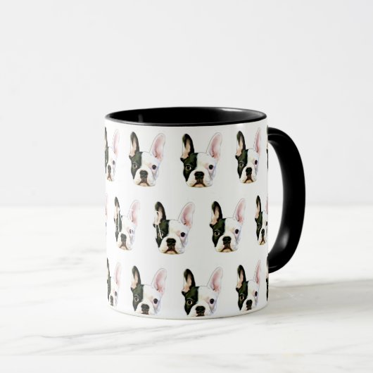 Custom Text French Bulldog Coffee Mug マグカップ (正面右)