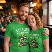 Custom Text Funny Raccoon St. Patrick's Day Tシャツ