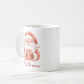 Custom Text Funny Santa Claus With Gift コーヒーマグカップ (正面左)