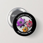 Custom Text Gears 缶バッジ (正面&裏面)