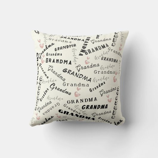 Custom Text Grandma Typography クッション (裏面)
