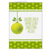 Custom text  green Tennis bauble Christmas (正面)