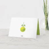 Custom text green Tennis bauble Christmas Card カード (裏面)