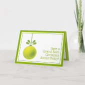 Custom text green Tennis bauble Christmas Card カード (正面)