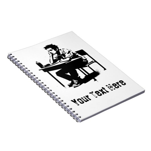 Custom Text Grunge Student Art Notebook ノートブック (右側)