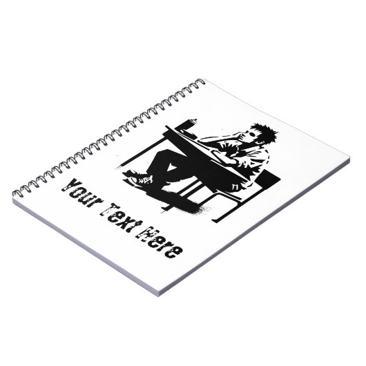 Custom Text Grunge Student Art Notebook ノートブック (左側)
