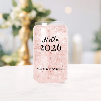 Custom Text Hello 2026 New Years Eve Party ガラス缶