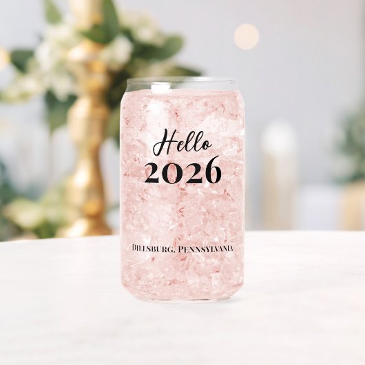Custom Text Hello 2026 New Years Eve Party ガラス缶 (インサイチュ (ウェディング))