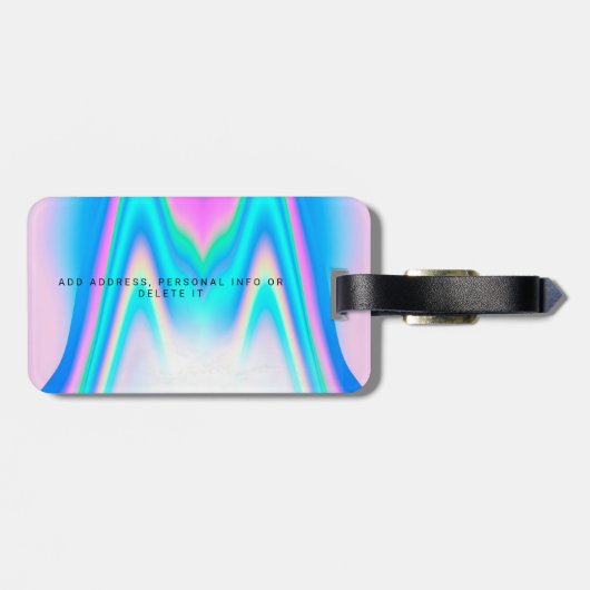 Custom Text Holographic Iridescent ラゲッジタグ (裏面横)