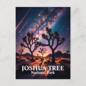 Custom Text Joshua Tree Night Sky Cosmic Landscape ポストカード (正面)