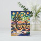 Custom Text Joshua Tree Van Gogh Colorful Desert ポストカード (スタンド正面)